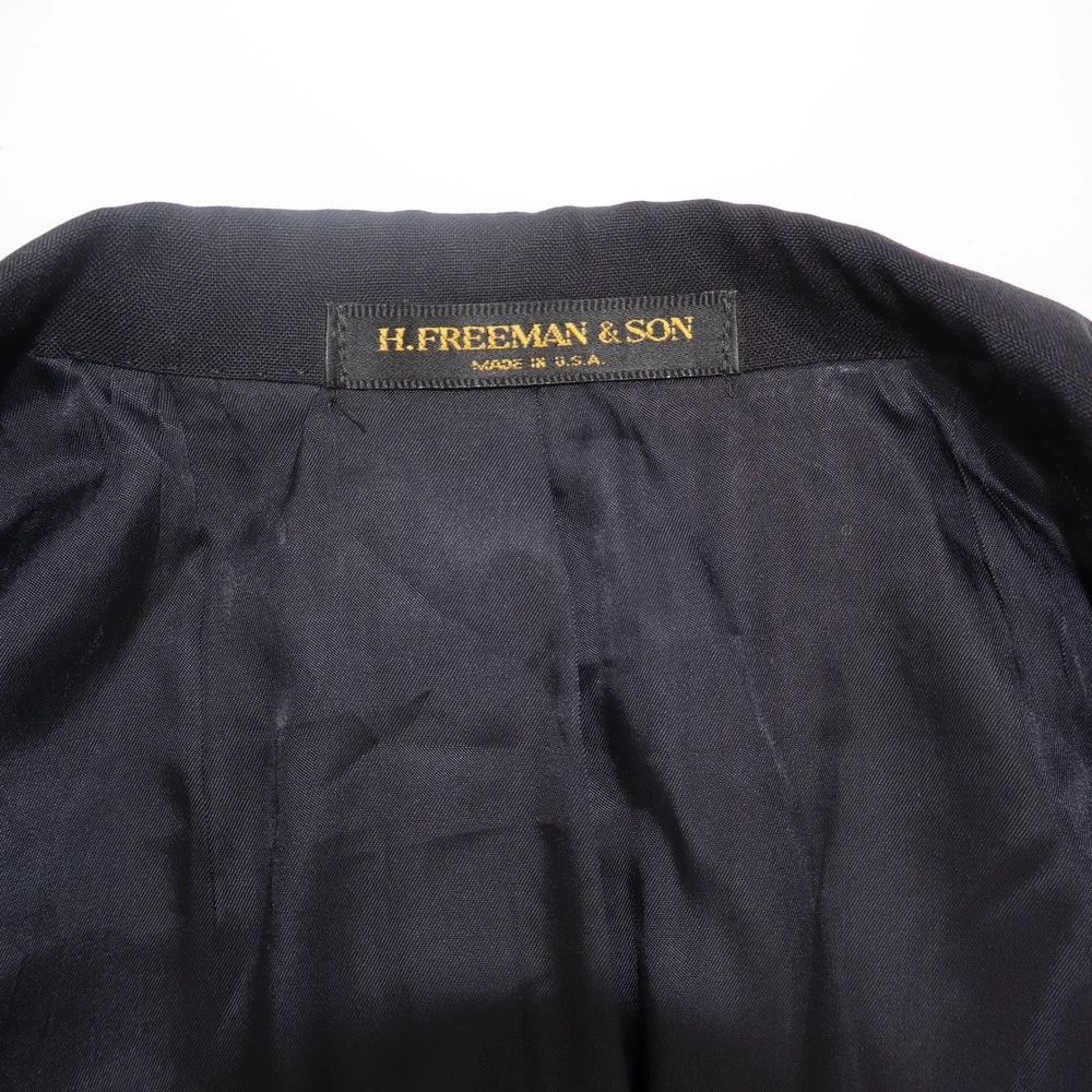H. Freeman & Son‎ Navy Blue Wool Blazer Nordstrom Gold Buttons Made in USA Mens